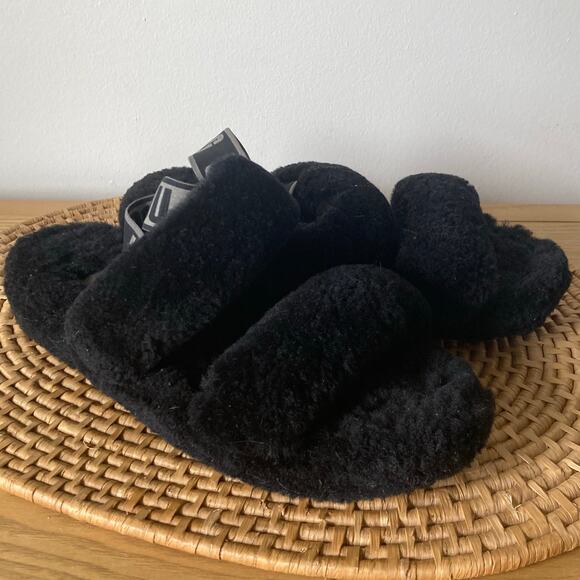 Ugg Oh Yeah Sherpa Black Slippers Women’s 10 - Picture 3 of 8